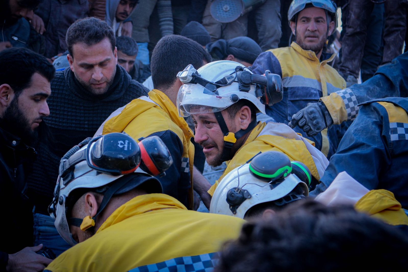Disaster relief workers on assignment