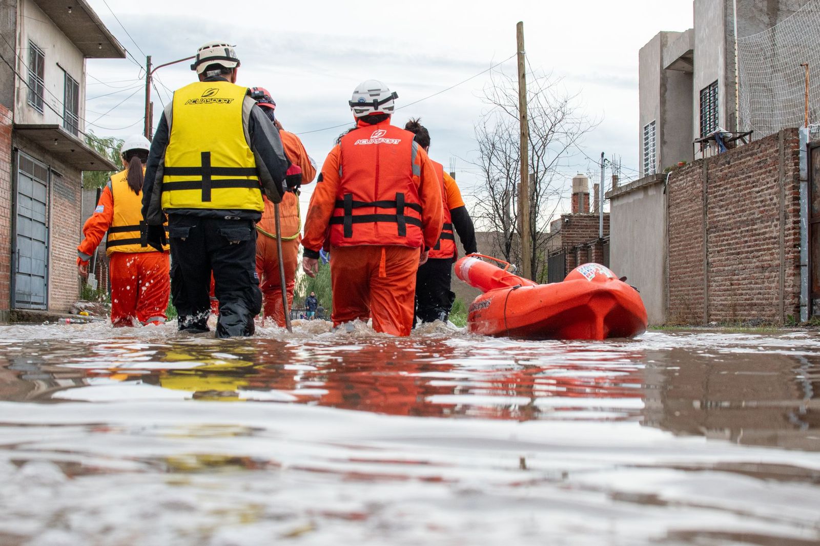 FEMA-style disaster relief rescue crew in the field