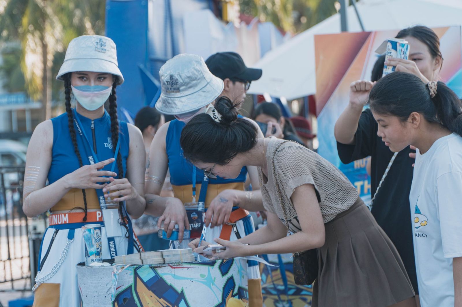 Festival staff checkin booth